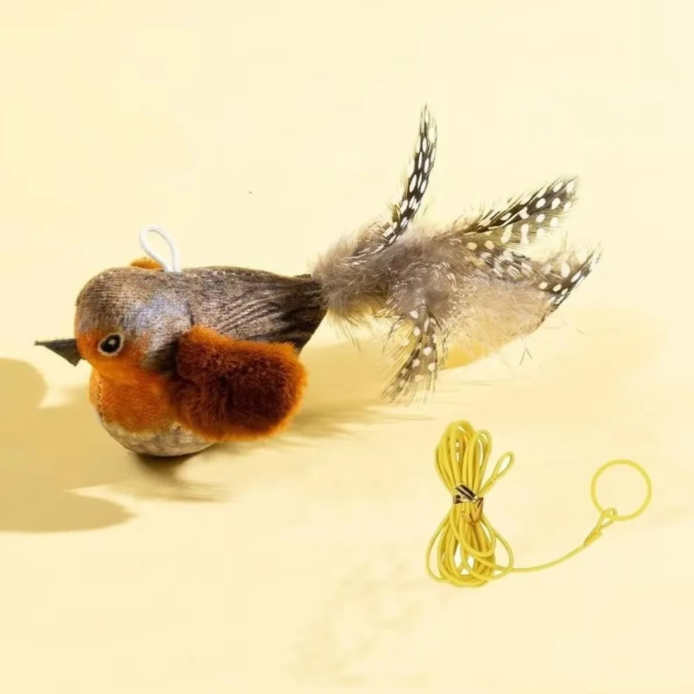 Flying Bird Cat Toy – Chirping Interactive Plush Bird
