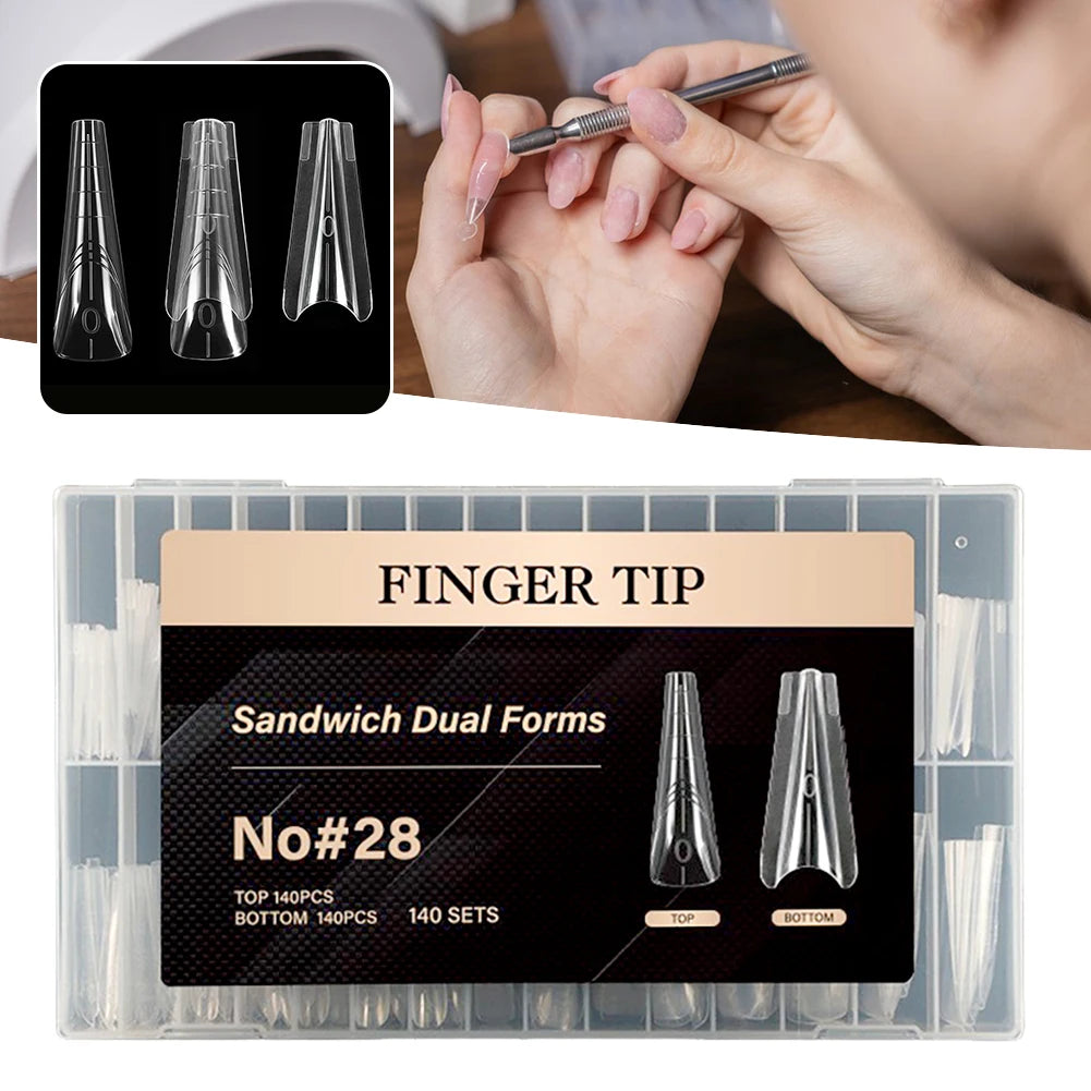 Sandwich Nail Dual Forms – Multi-Size Acrylic Molds for Extensions