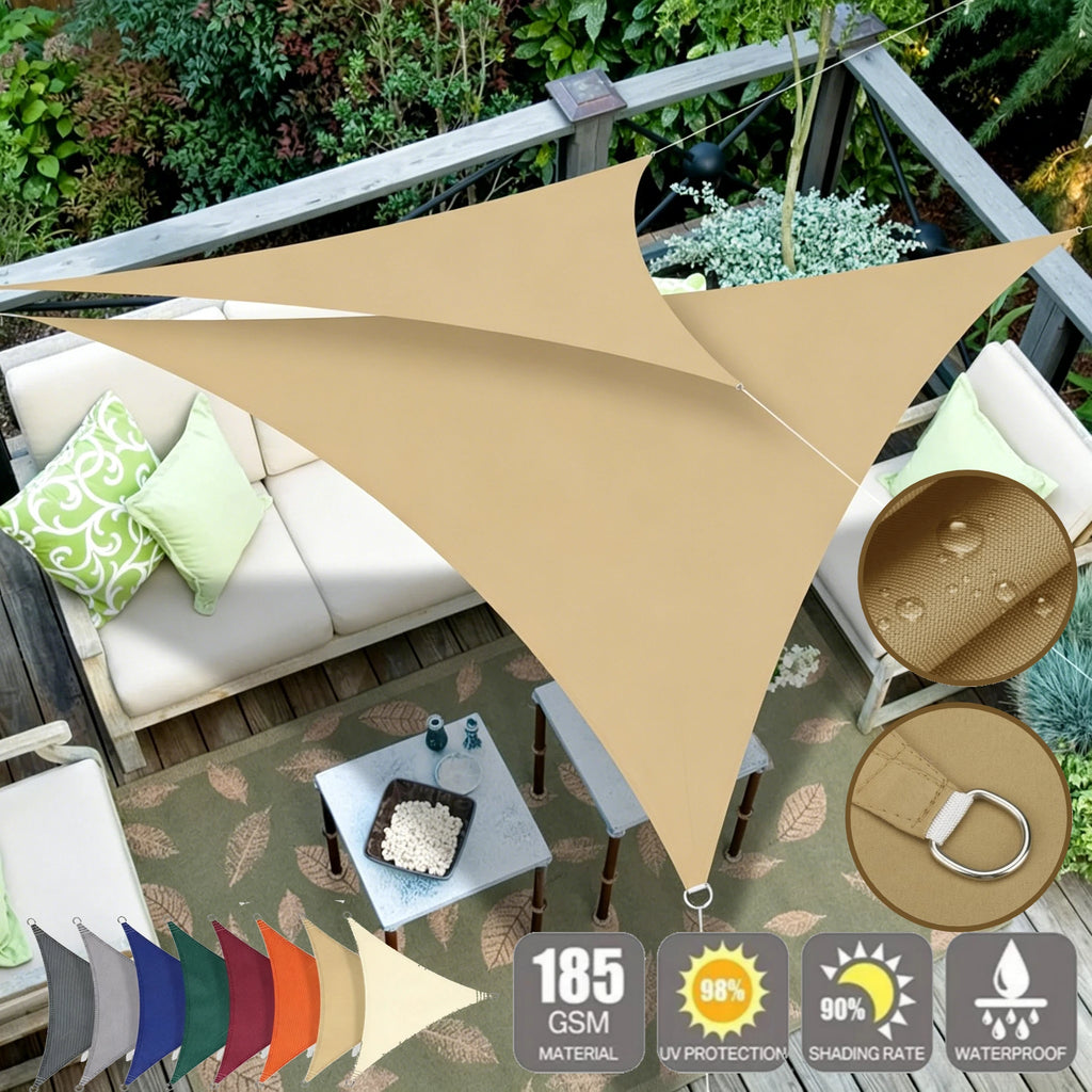Triangle Sun Shade Sail – Waterproof 98% UV Block Outdoor Canopy