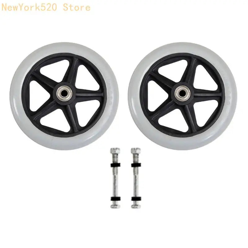 2Pcs Wheelchair Front Caster Wheel 6/7/8 Inch Universal Replacement
