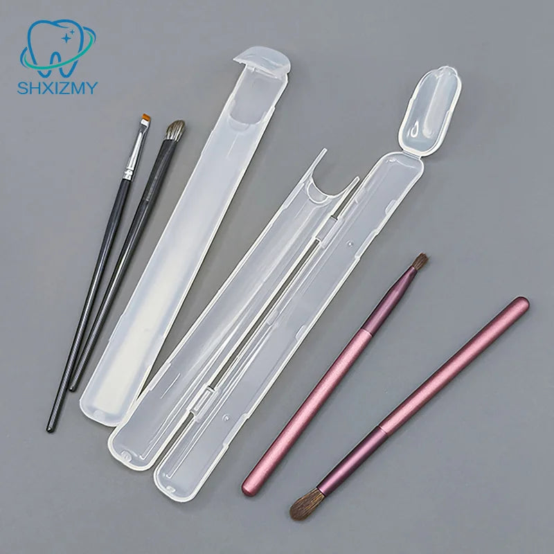Transparent Makeup Brush Storage Box with Lid | Portable Case