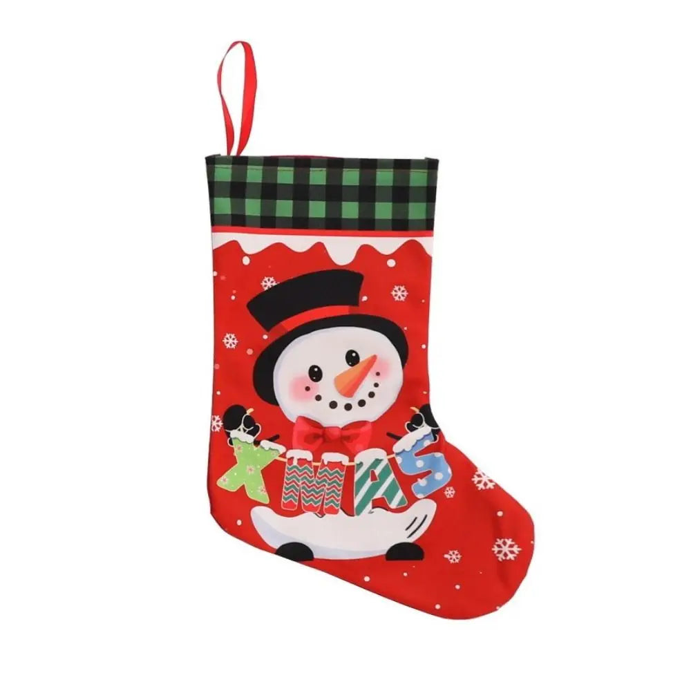 Large Cloth Christmas Stockings – Multicolor DIY Xmas Gift Bags