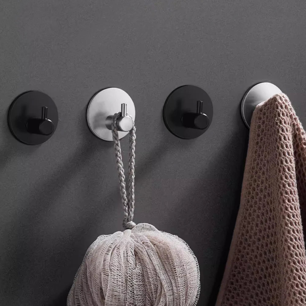 L-Shaped Stainless Steel Self-Adhesive Wall Hooks – Rustproof