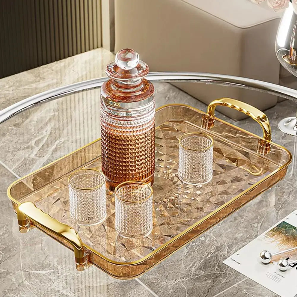 Clear Plastic Storage Tray with Handles – Jewelry & Snack Organizer
