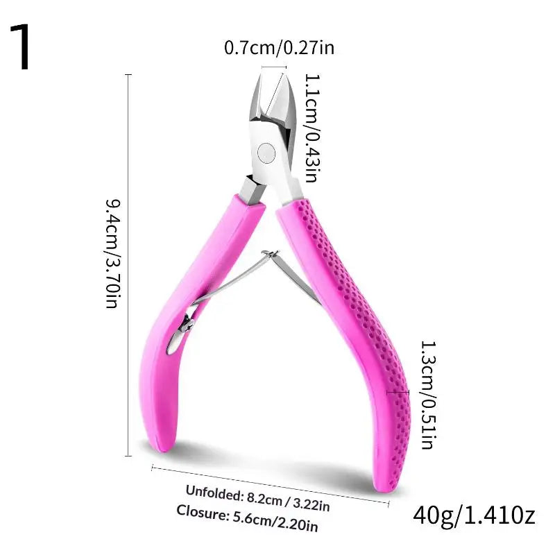 Stainless Steel Cuticle Nipper | Silicone Handle Nail Tool