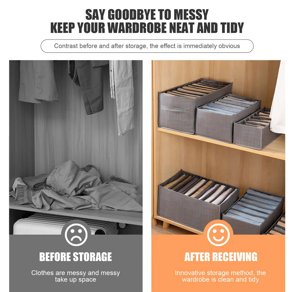 4-Piece Wardrobe Clothes Organizer Boxes – Drawer Dividers