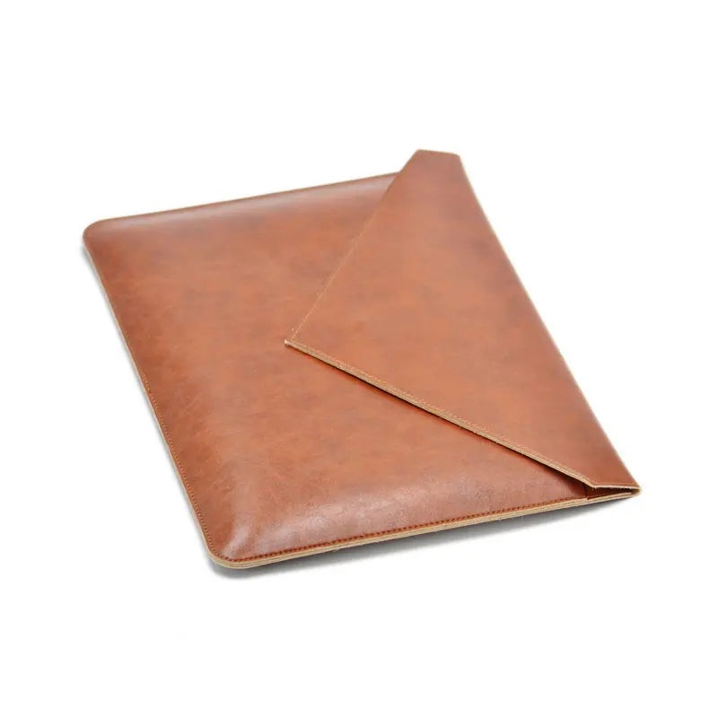 Quoko PU Leather Laptop Sleeve 13–16" MacBook Pro Air Dual Pocket