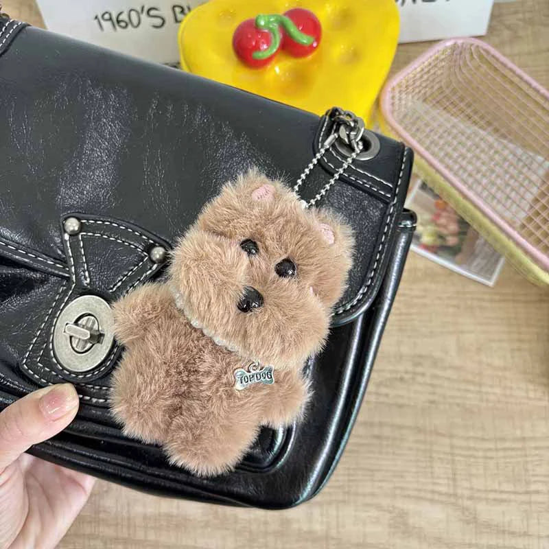 Kawaii West Highland Terrier Plush Keychain – Cute Puppy Bag Charm