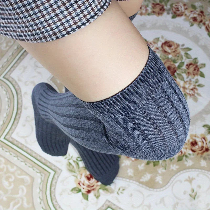 Women's Thigh-High Over-Knee Leg Warmers – Soft Cotton Knit