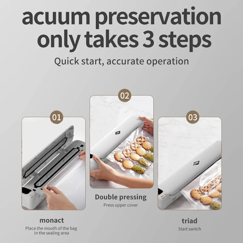 Portable Vacuum Sealer Machine – 4-Mode Food Freshness Sealer