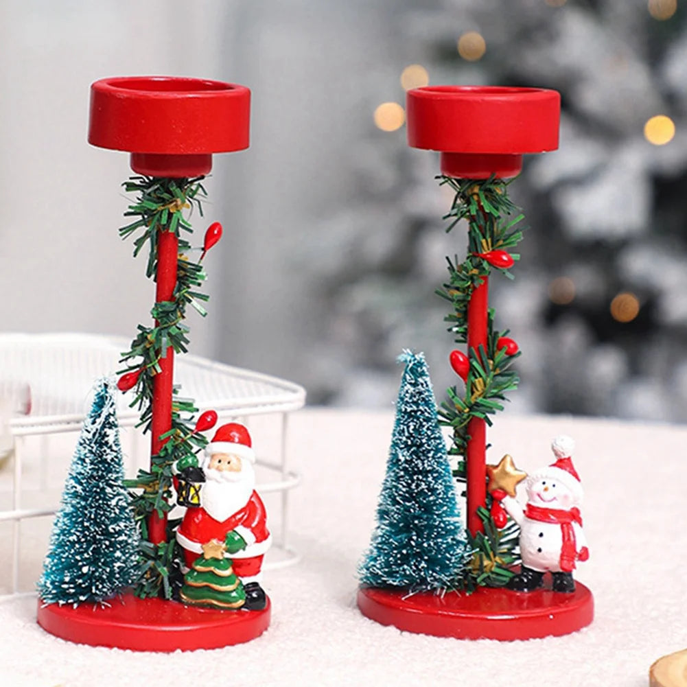Christmas Candlestick Holder Tea Light Candle Stand – Resin