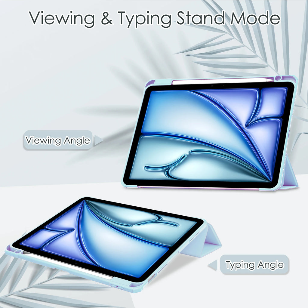 iPad Air 11 2025 Transparent PU Leather Case with Pen Holder