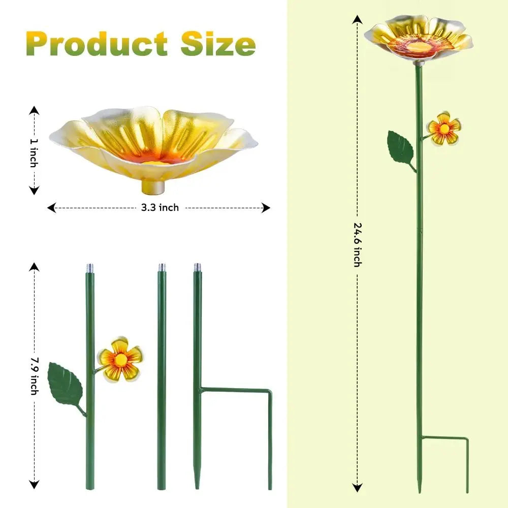 Metal Flower Bee Watering Station – Rust-Resistant Garden Feeder