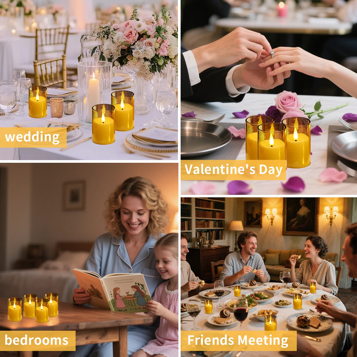 Flameless LED Candles 3D Wick Timer Remote & Lampshade – VIBE