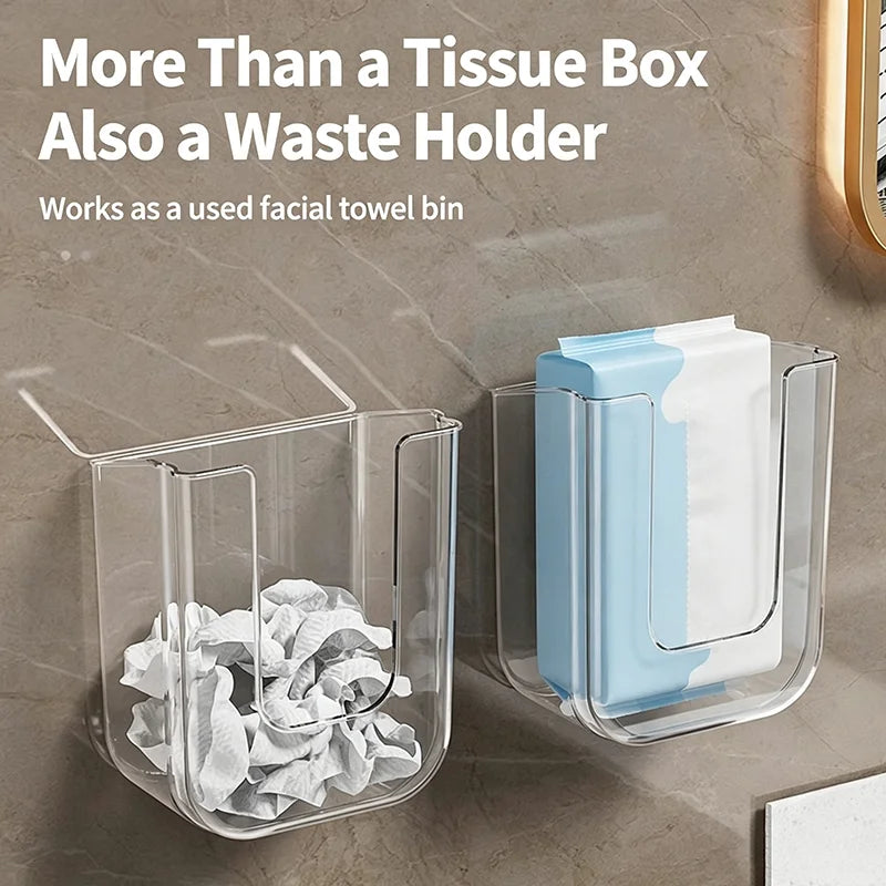 No-Drill Wall Mounted Tissue Box & Wet Wipes Holder