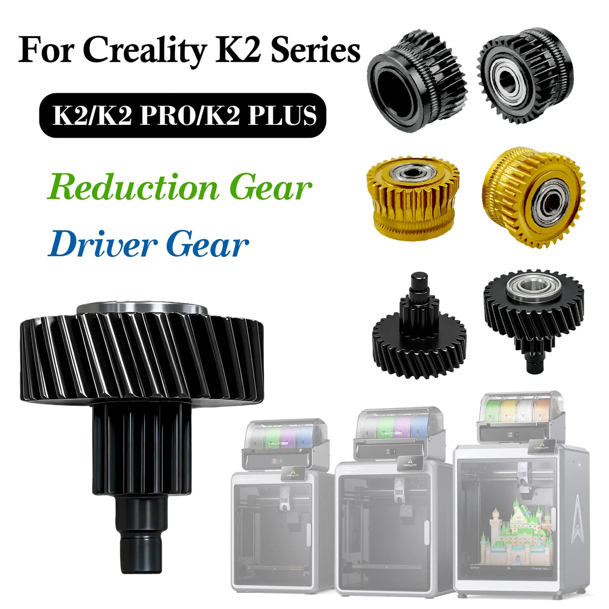 BEGRINT Helical Extruder Gear for Creality K2 Pro/Plus | All-Metal