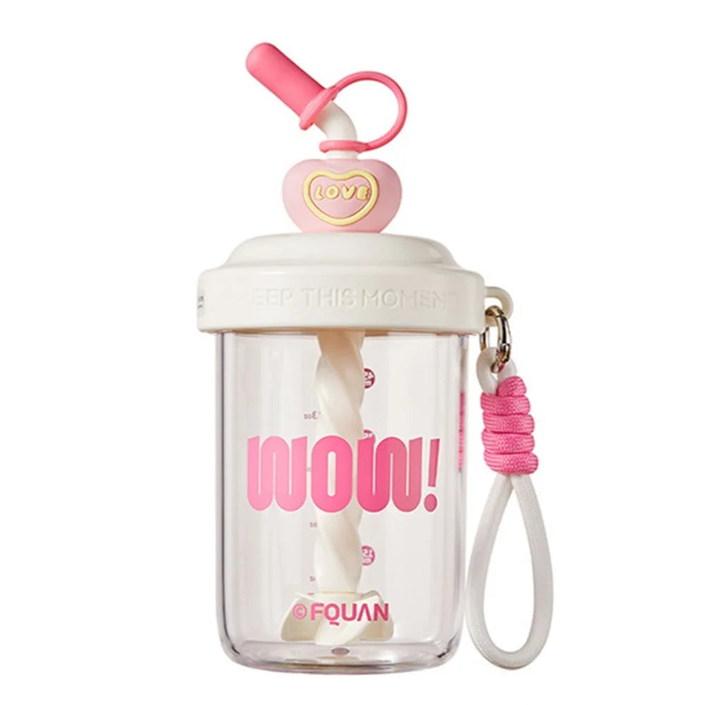 580ML Insulated Shaker Bottle with Straw – Leak-Proof Thermal Cup