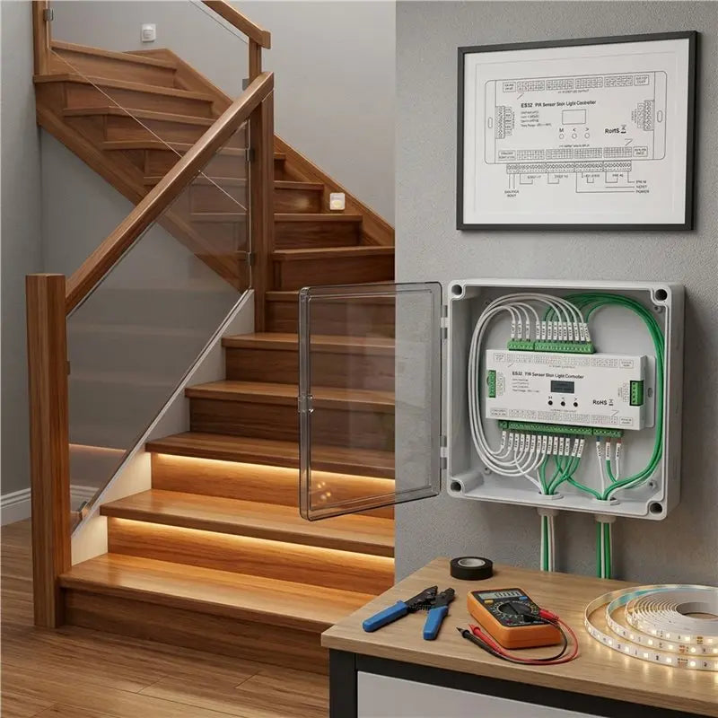 32-Channel ES32 PIR Stair Light Controller – LED Strip Switch