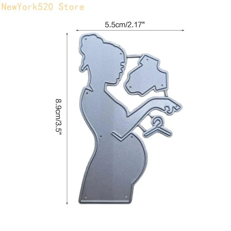 Pregnant Mom & Baby Jumpsuit Metal Cutting Die – Craft Stencil
