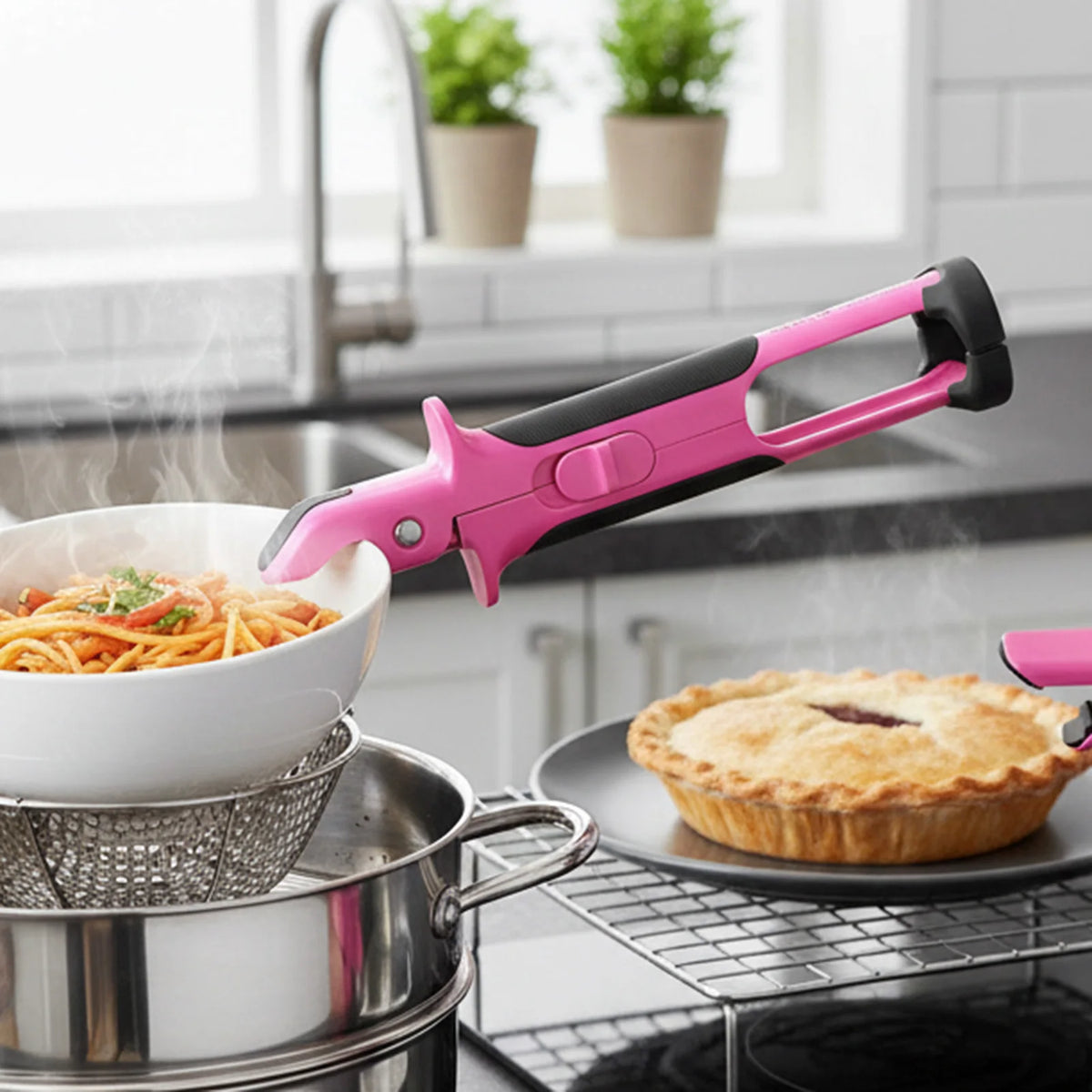 Silicone Bowl Tongs – Heat Resistant Non-Slip Plate Gripper
