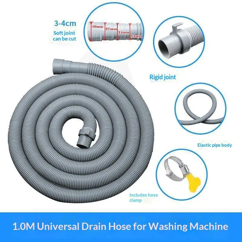 Washing Machine Drain Hose with Clamps – 1M/1.5M/2M