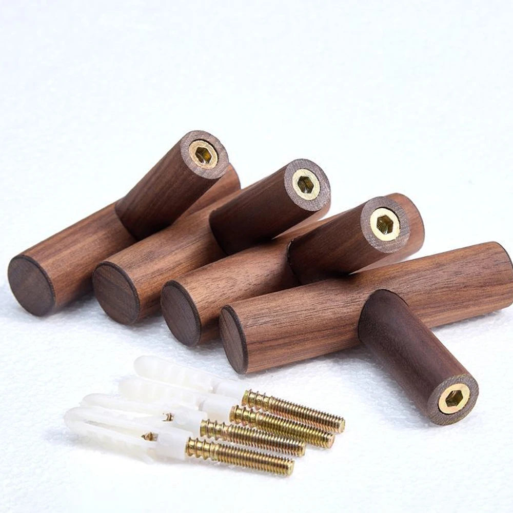 Walnut Wood Wall Hook Rack – Handmade Coat & Hat Hooks