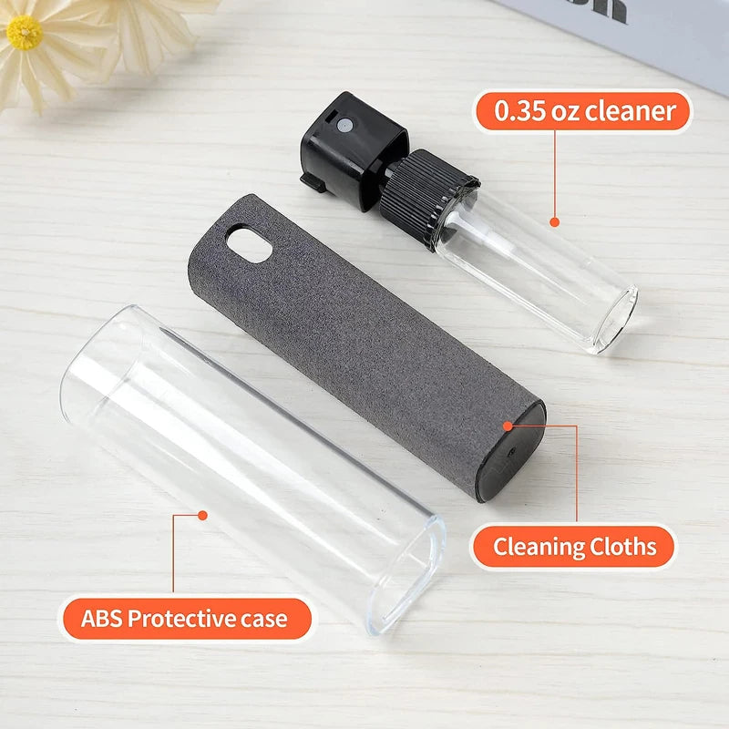 2-in-1 Microfiber Screen Cleaner Spray Bottle – Gray