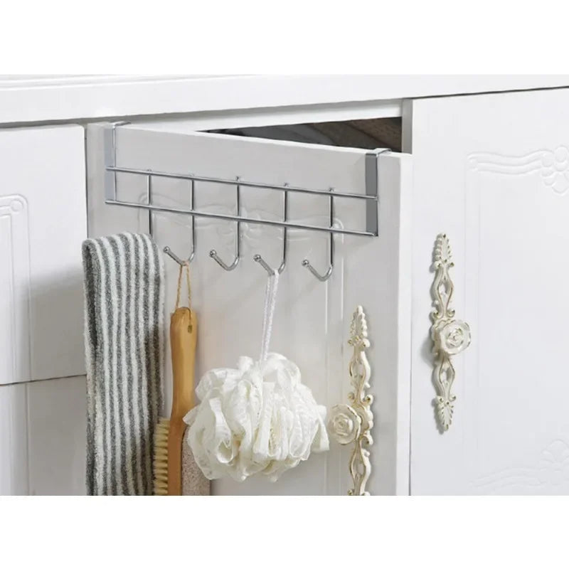 Stainless Steel Over-Door Double Hook – No-Drill Organizer