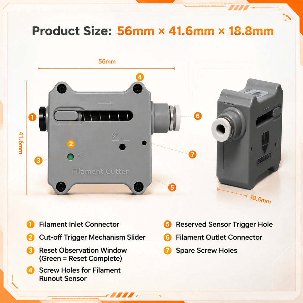 BEGRINT Automatic Filament Cutter for Bambu Lab & Creality