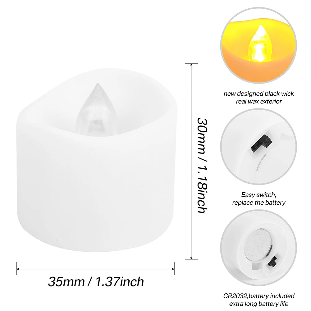 LED Flameless Tea Lights with Remote – Flickering Battery Candles