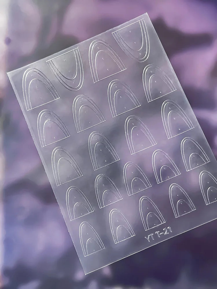 French Nail Art Stickers 3D Decals – Checkered & Heart Designs