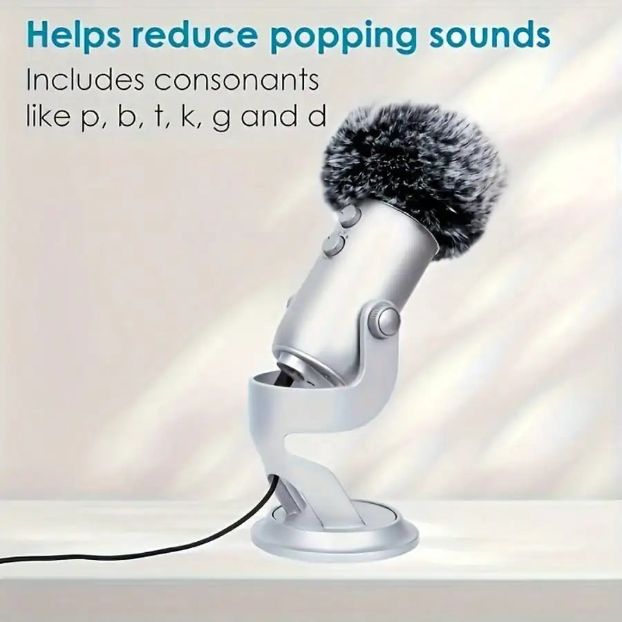 Windproof Furry Microphone Cover – Noise Reduction Filter