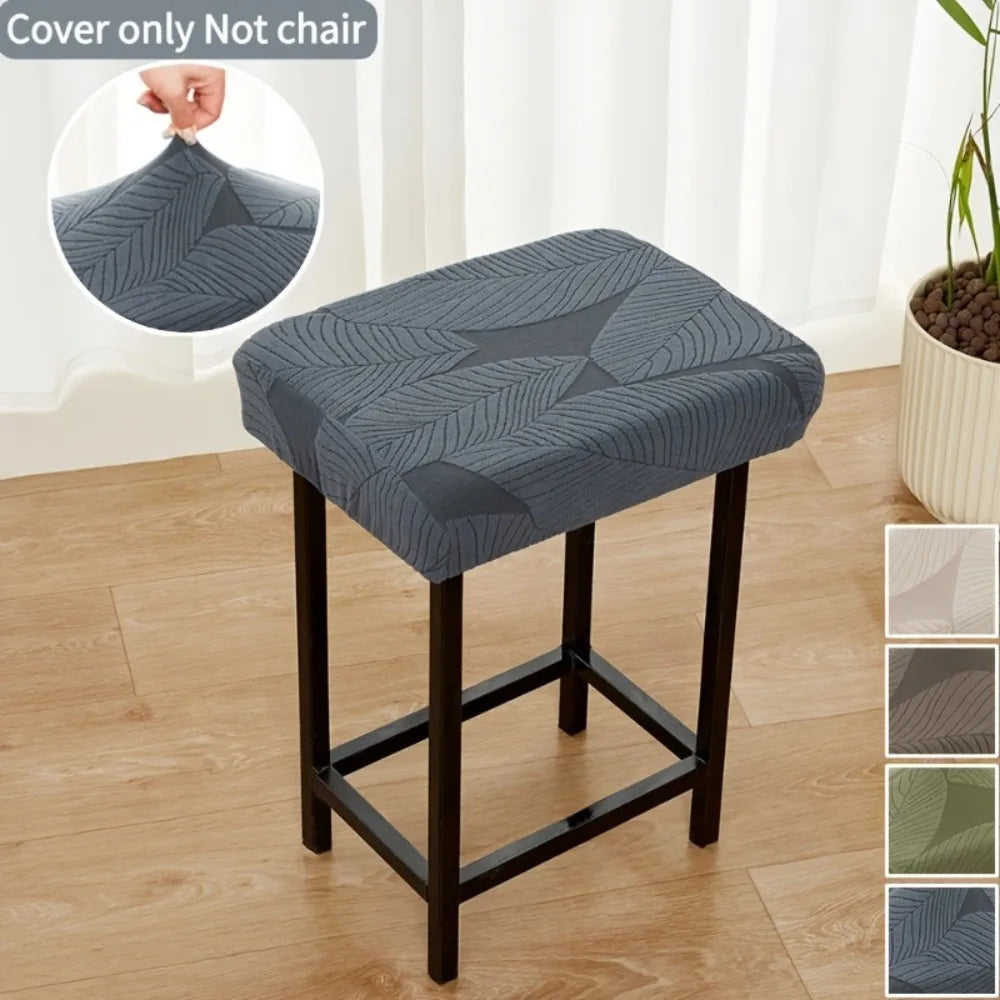 Jacquard Velvet Vanity Stool Cover | Stretchy Bench Seat Protector