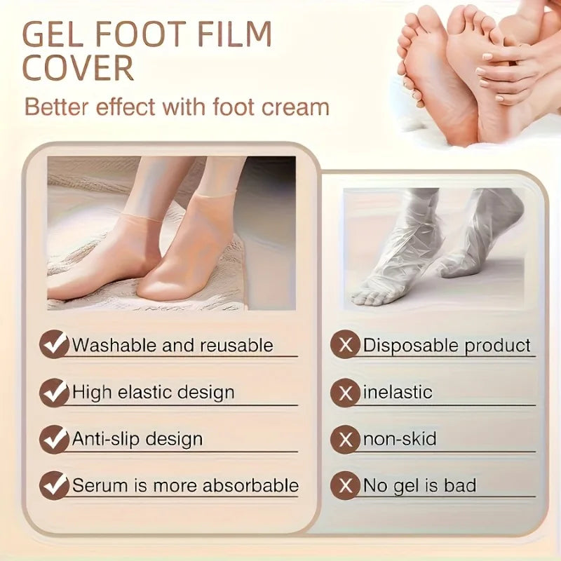 2-Pack Silicone Moisturizing Foot Socks – Exfoliating & Hydrating