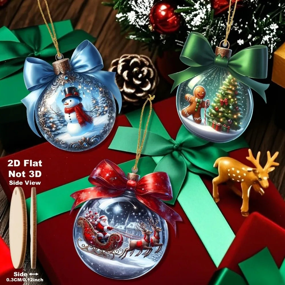 18/36Pcs Wooden Christmas Tree Ornaments – Santa Xmas Pendants
