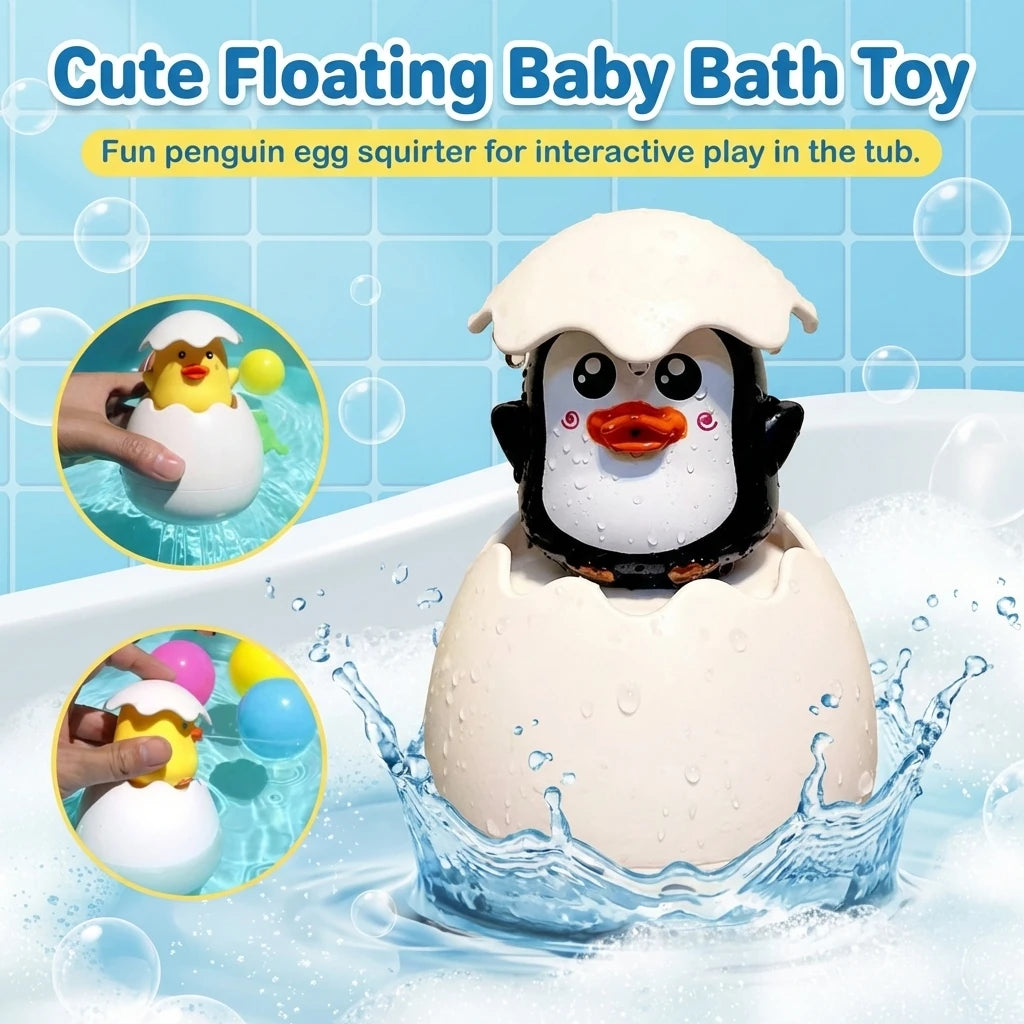 Baby Dinosaur Egg Bath Toy – Silicone Water Spray Squirt Toy