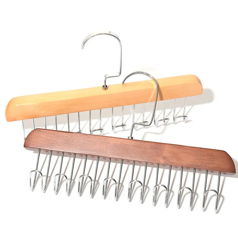 Wooden 360° Multi-Hook Hanger – Wardrobe Closet Organizer