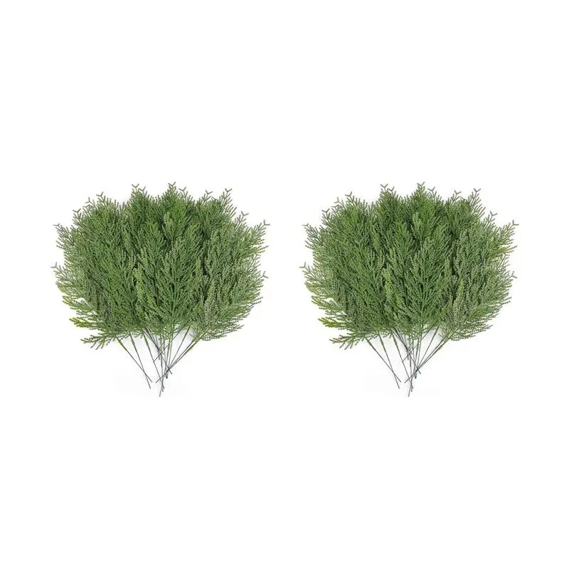 80-Pc Artificial Cedar Sprigs Faux Pine Branches Christmas Greenery