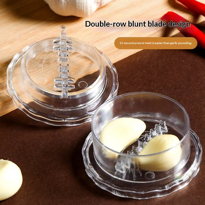 Manual Rotating Garlic Press Box – Transparent Garlic Mincer