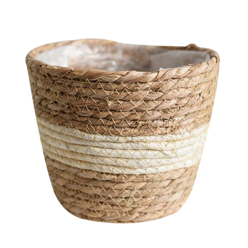 Seagrass Planter Basket – Hand Woven Plant Pot Cover Set