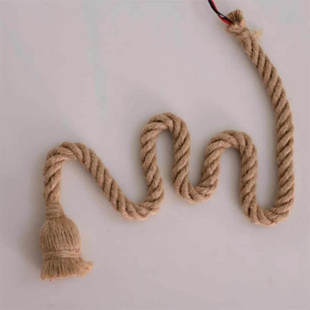 Retro Hemp Rope Pendant Lamp E27 Hanging Light – Home & Cafe