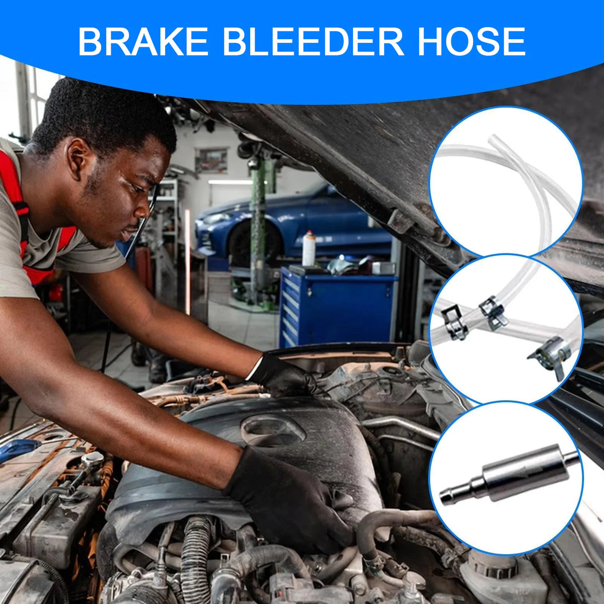 Universal Motorcycle Brake Bleeder Hose Kit – Aluminum & Rubber