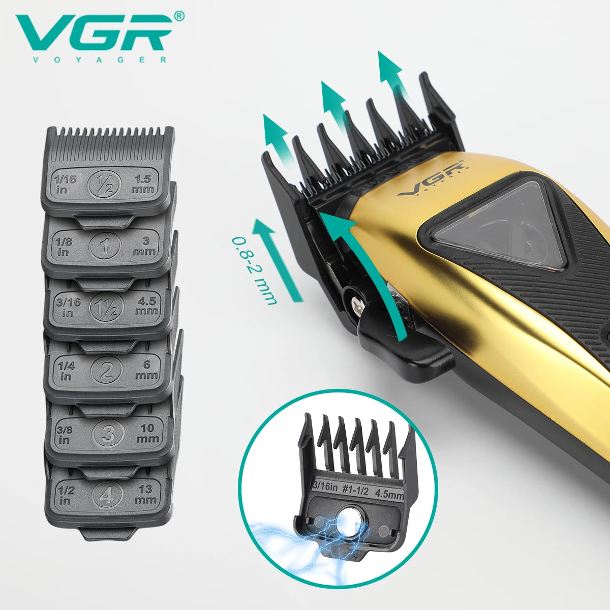 VGR V-015 Professional Hair Clipper 9000 RPM Electric Trimmer