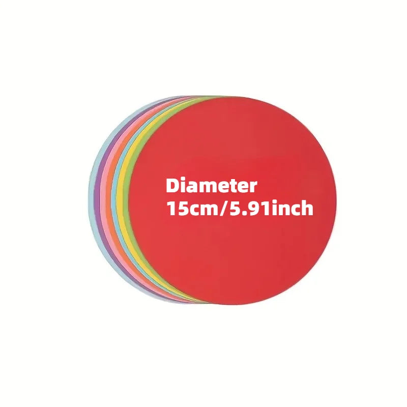 50 Sheets Round Colored Craft Paper for DIY Art & Collage