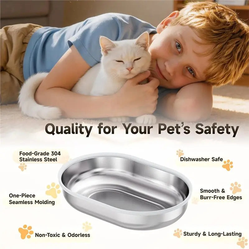 6-Pack Stainless Steel Bowls for RFID Microchip Cat Feeder