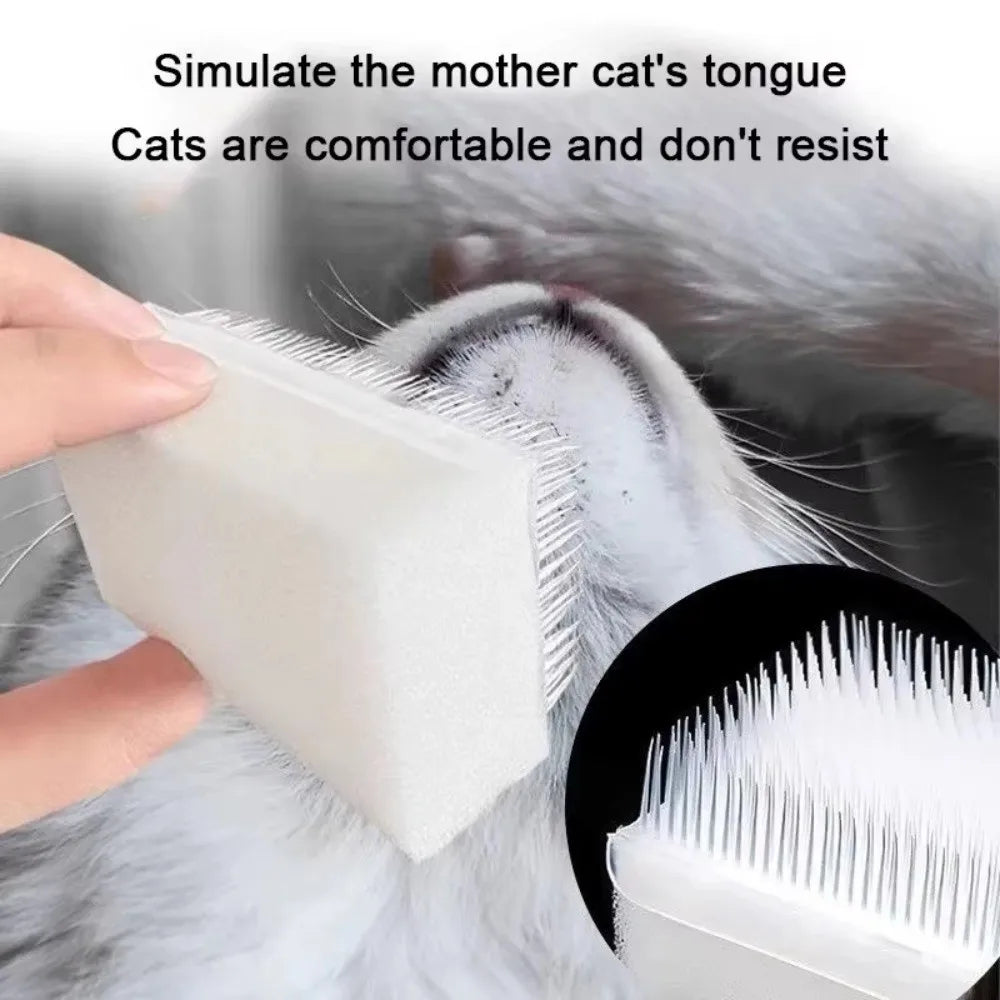 Pet Grooming Massage Brush – Silicone Cat Tongue Design