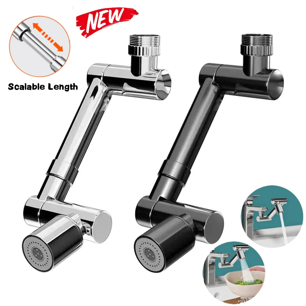 1440° Rotatable Extendable Faucet Aerator – 2-Mode Tap Bubbler