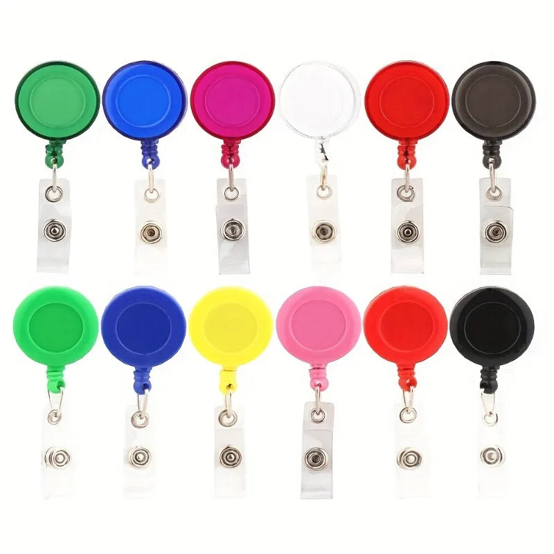 2-Pack Retractable Badge Holder Reel Clips with Key Ring