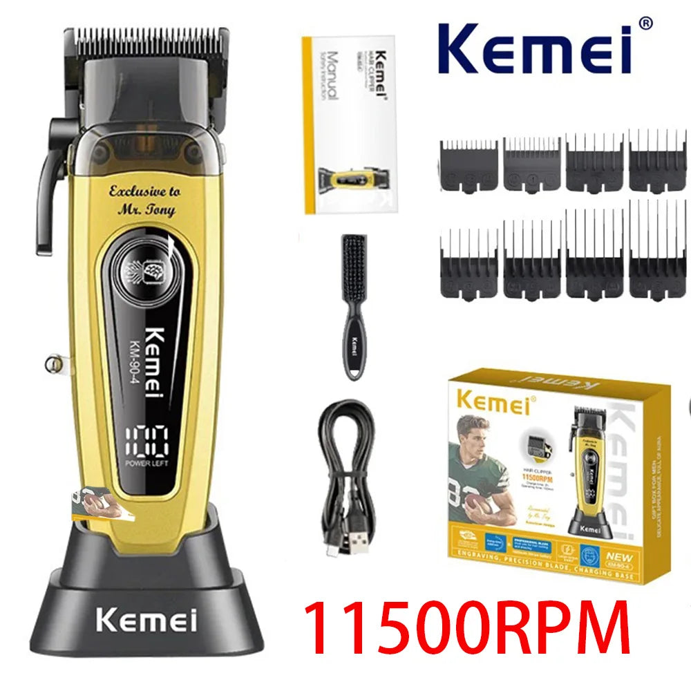 Kemei KM-90-4 Brushless Hair Clipper – 11500 RPM Barber