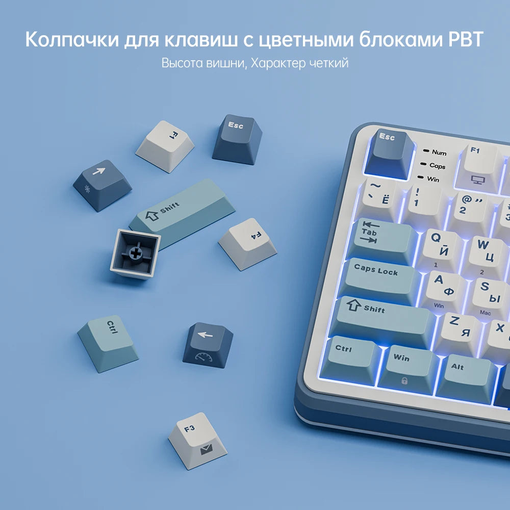 RK Royal Kludge PBT Colorblock Keycaps 98 Keys EN/RU